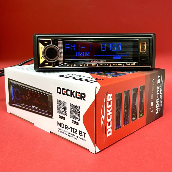 Магнітола у автомобіль 1DIN Decker MDR-112 | Потужний звук + Bluetooth