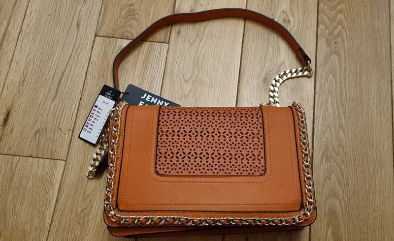 Torebka koniakowy kolor, marka Jenny Fairy, nowa z metką