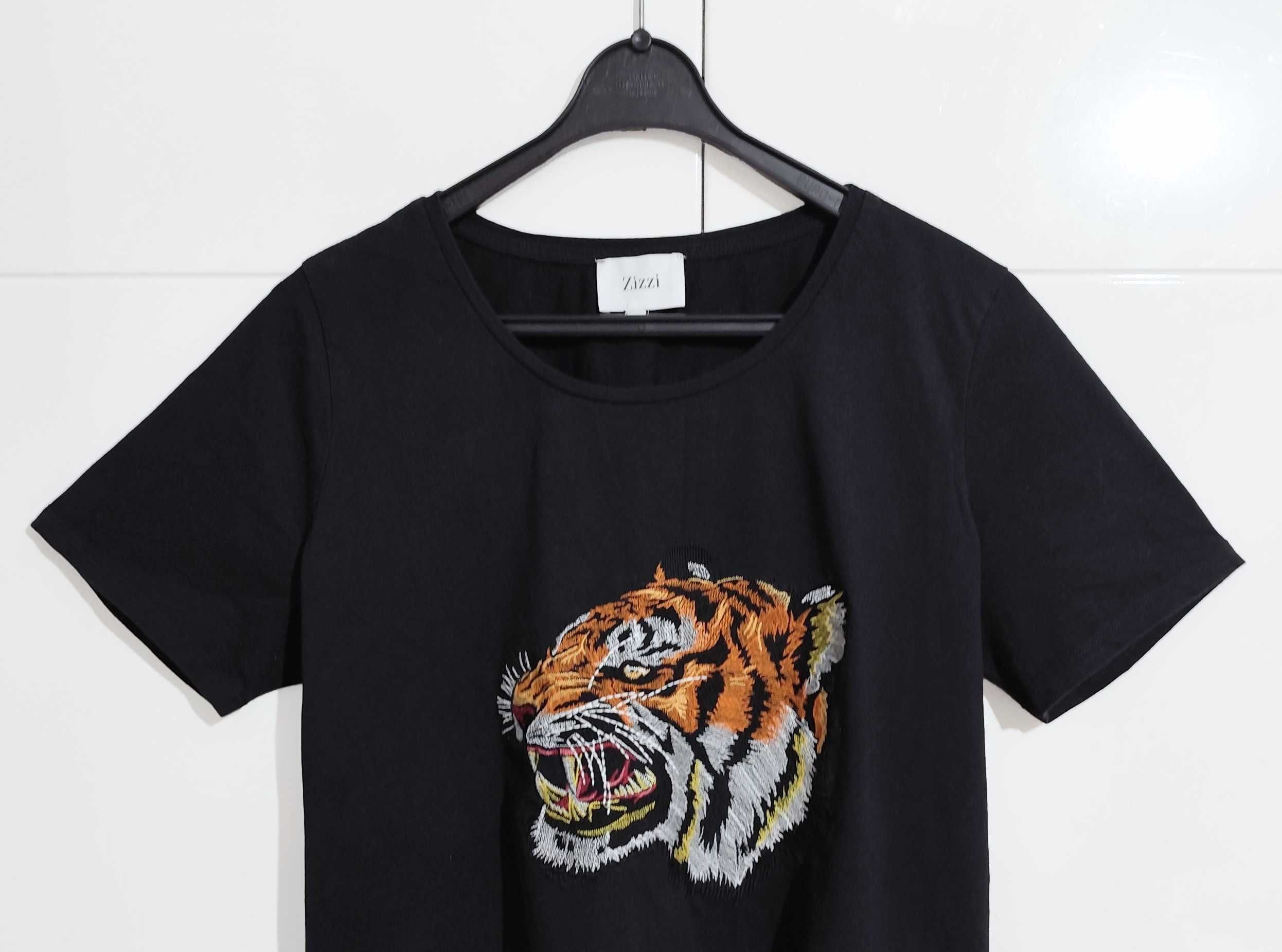 Koszulka T-Shirt Bawełniana Czarna Zizzi |R. S