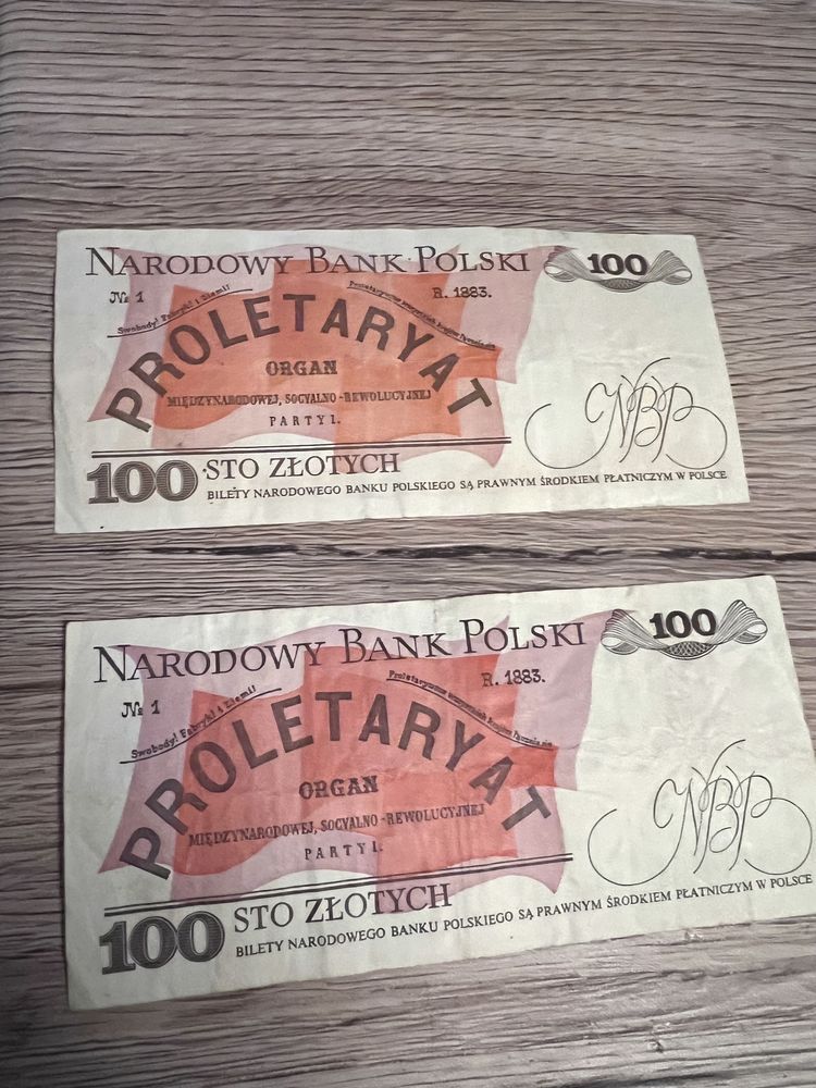 2x  banknot 100 zl PRL banknoty stare pieniądze