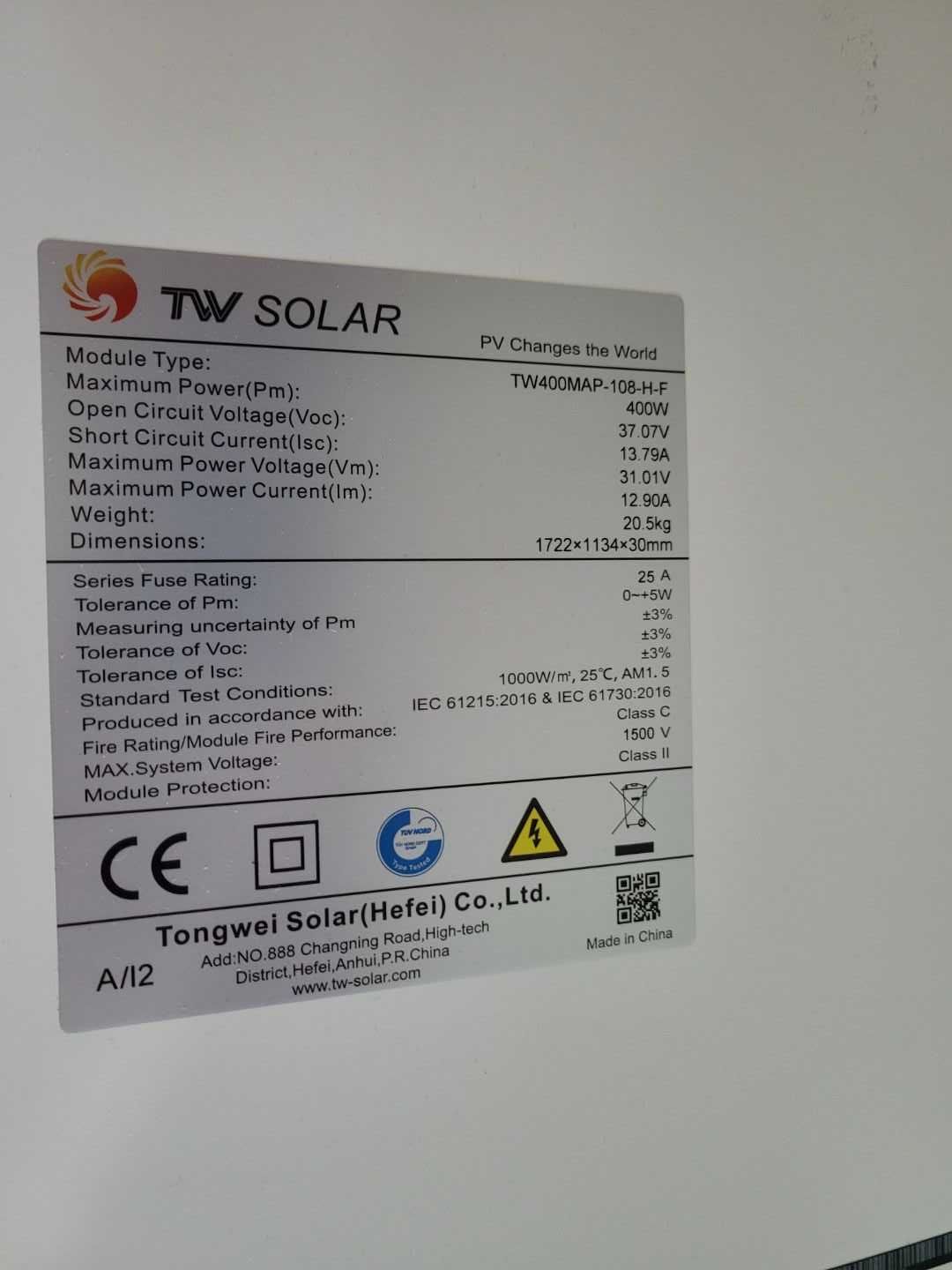 Moduł fotowoltaiczny TW Solar 400W full black