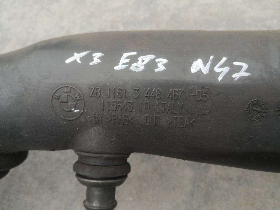 Przewód rura intercoolera BMW X3 e83 2.0d 177KM N47 dolotowa