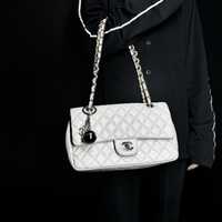 Женская сумка Chanel double flap white оригинал