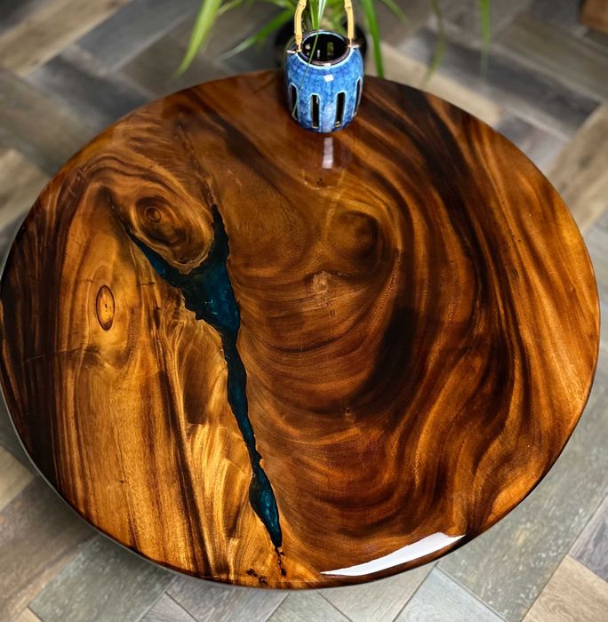 Stolik kawowy drewniany nowoczesny Suar lakier Egzotyk loft