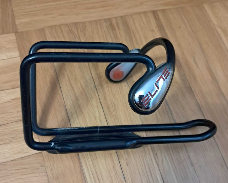 Koszyk,uchwyt na bidon rowerowy włoskiej firmy ELITE czarny,aluminiowy