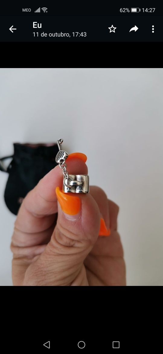 Pendente Pandora coração com chave
