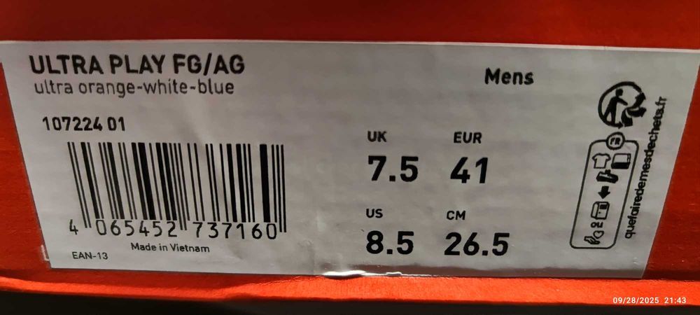 Buty piłkarskie korki lanki Puma Ultra Play FG/AG 41