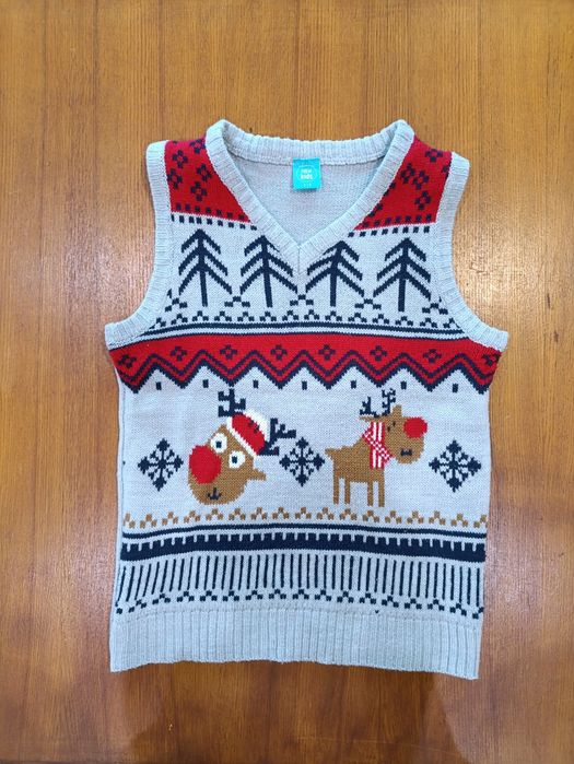 Boże Narodzenie Mikołajki j.nowa kamizelka sweter bluza rozm. 134