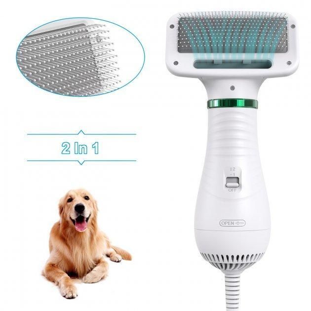 Щётка фен для шерсти собак и кошек 2в1 PET Grooming Dryer WN-10 массаж