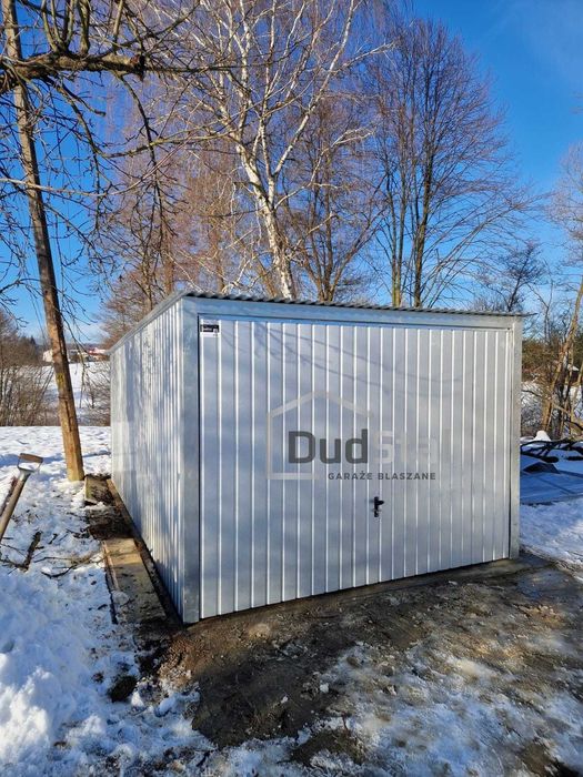 Garaż blaszany 8x6 Antracyt Konstrukcja Profil Ocynkowany