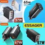 67w Быстрая зарядка Toocki 67w GAN Essager Baseus GaN 20w 33w 65w 100w