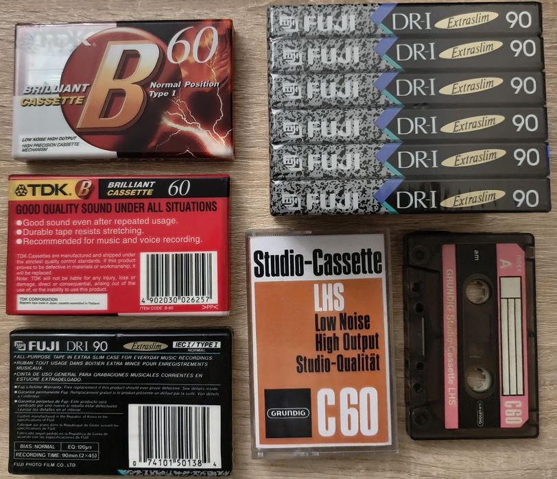 Аудіокасети TDK B 90, FUJI DR-I 90