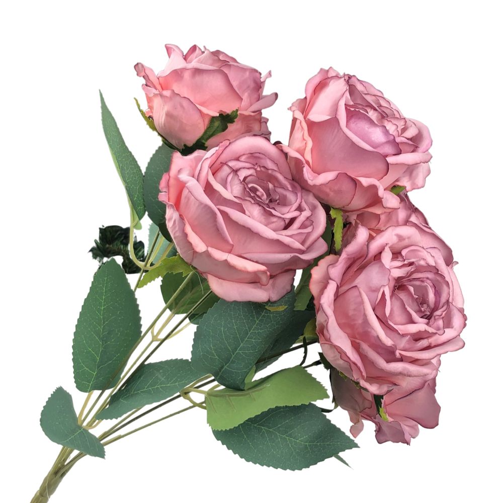 Bukiet sztuczny róż 42 cmbrudny różowy