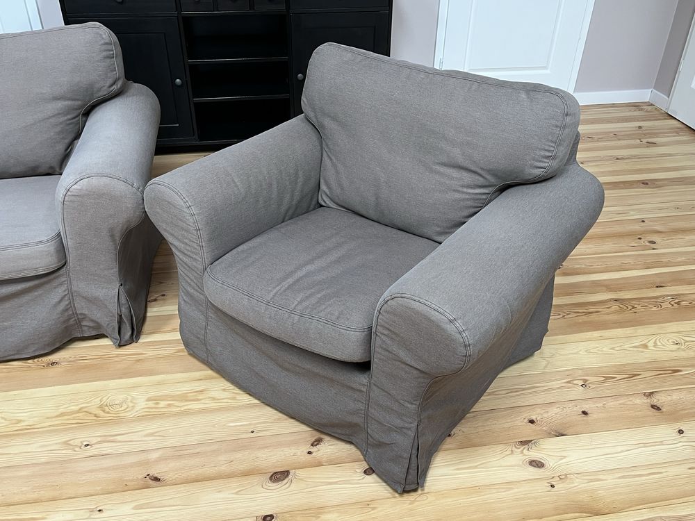 Kanapa + Fotel Ikea Ektorp Sofa Narożna 4-osobowa 2 obicia