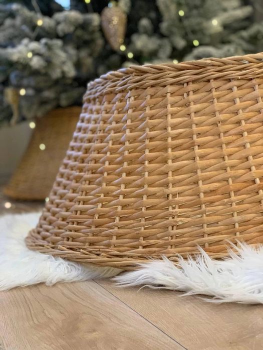 Плетений кошик під ялинку натуральний світло-коричневий 65 70 75 80 см
