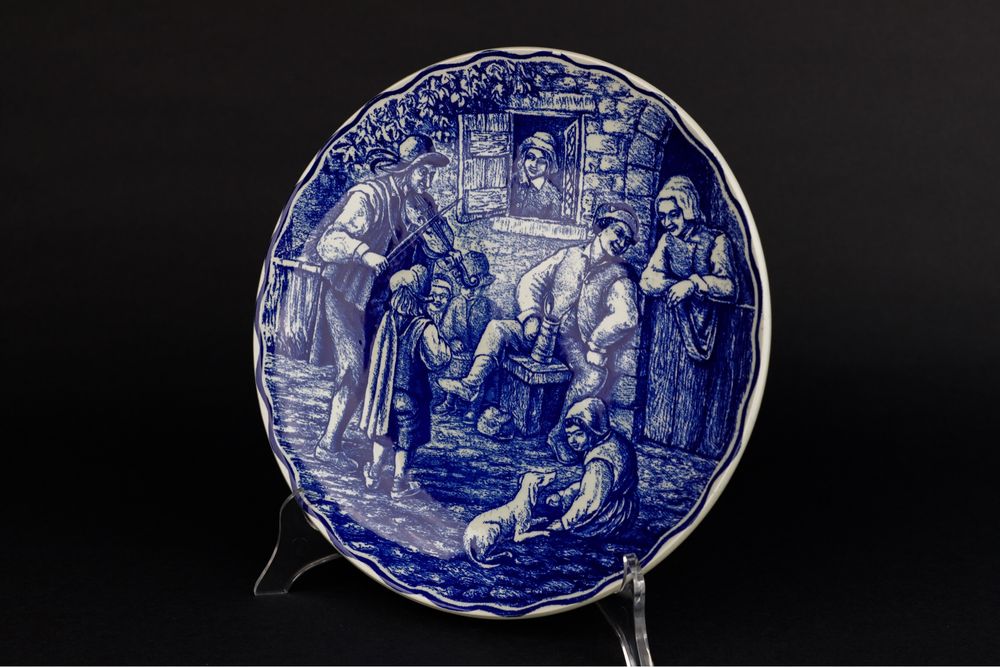 Delft Boch Freres ceramiczny talerz ręcznie malowany