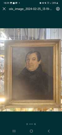 Portret Mężczyzny Biedermeier sygnowany M Schmid z datą 1843