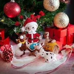 Decoração Pai Natal Amigurumi.