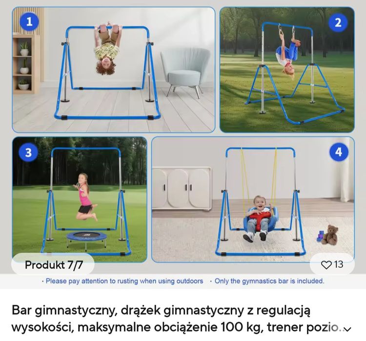 Niemiecki Stelaż składany do huśtawki , ćwiczeń dla dzieci