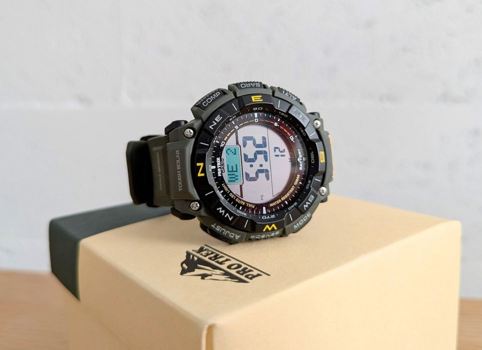 Чоловічий годинник Casio Pro Trek PRG-340-3 + New + Оригінал!
