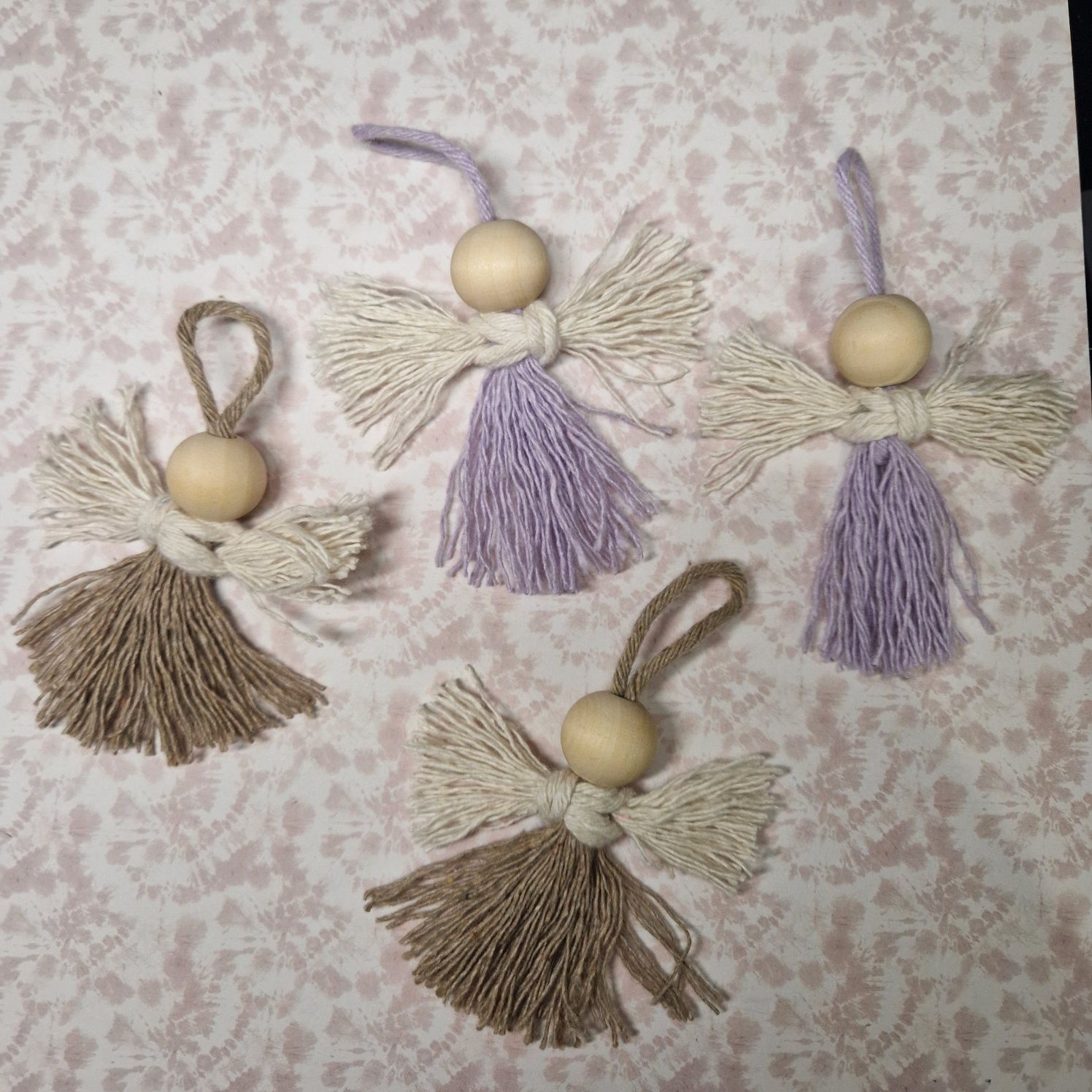 Aniołki 4 handmade ozdoby choinkowe
