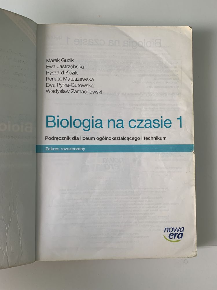 Biologia na czasie 1 podrecznik do liceum i technikum nowa era