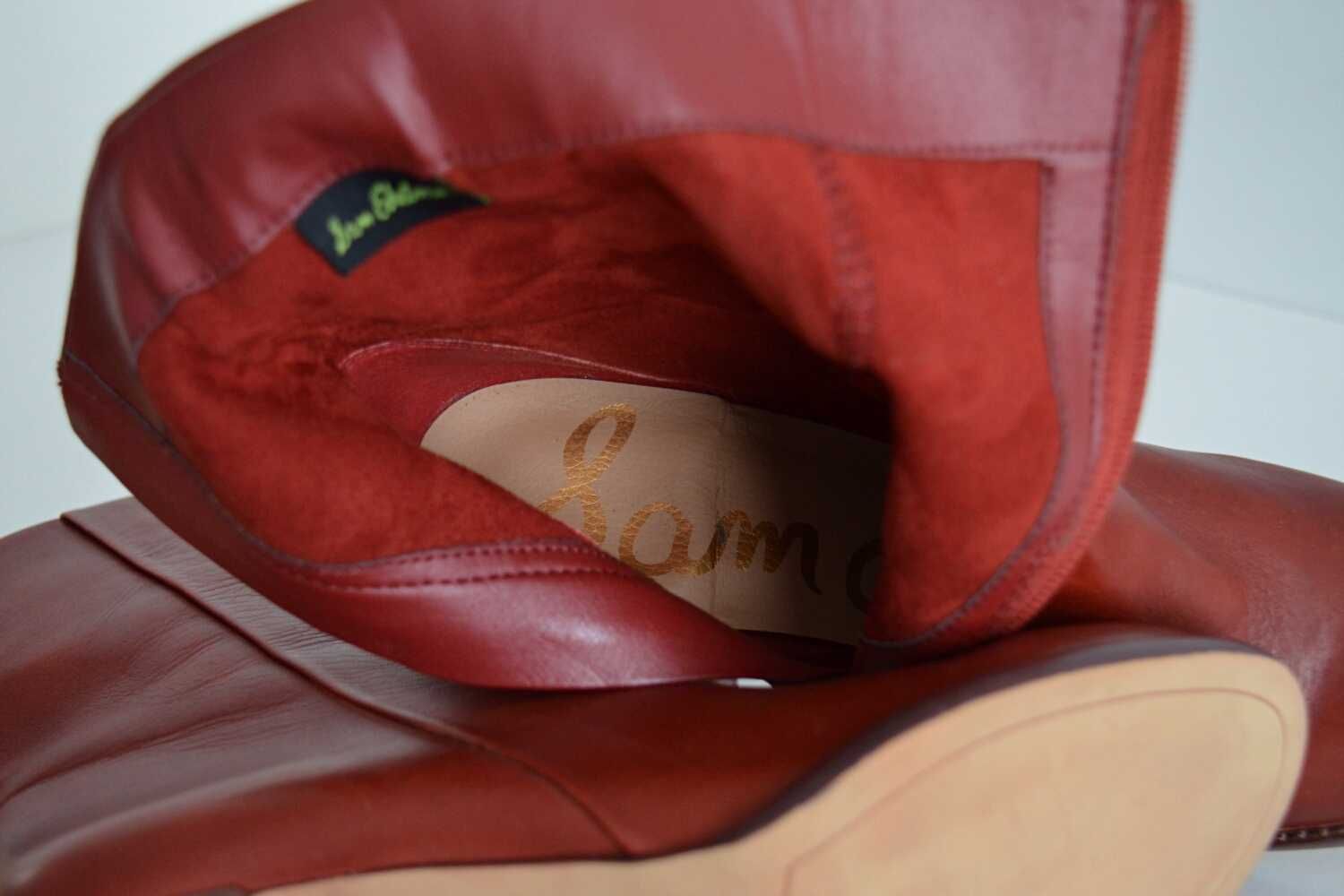UWODZICIELSKIE rude botki Sam Edelman naturalna skóra 38
