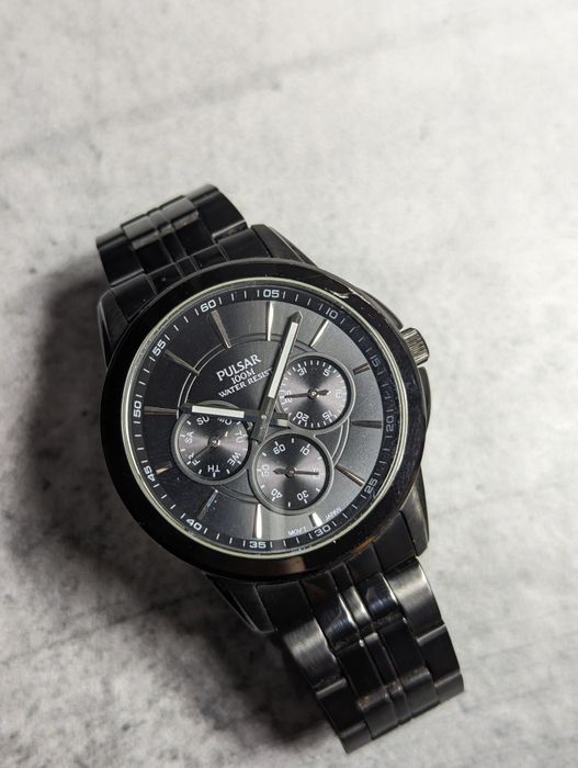 Pulsar Seiko VD75 Black Bransoletw Kwarcowy Dzień tygodnia datownik