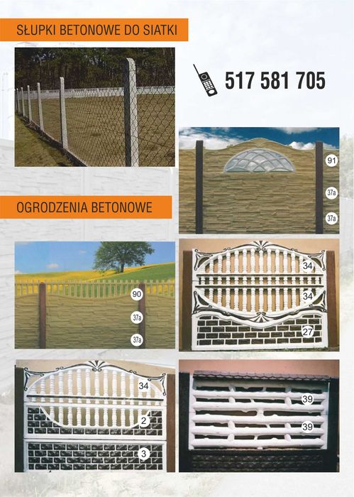 ogrodzenia,płoty betonowe producent montaż ogrodzeń
