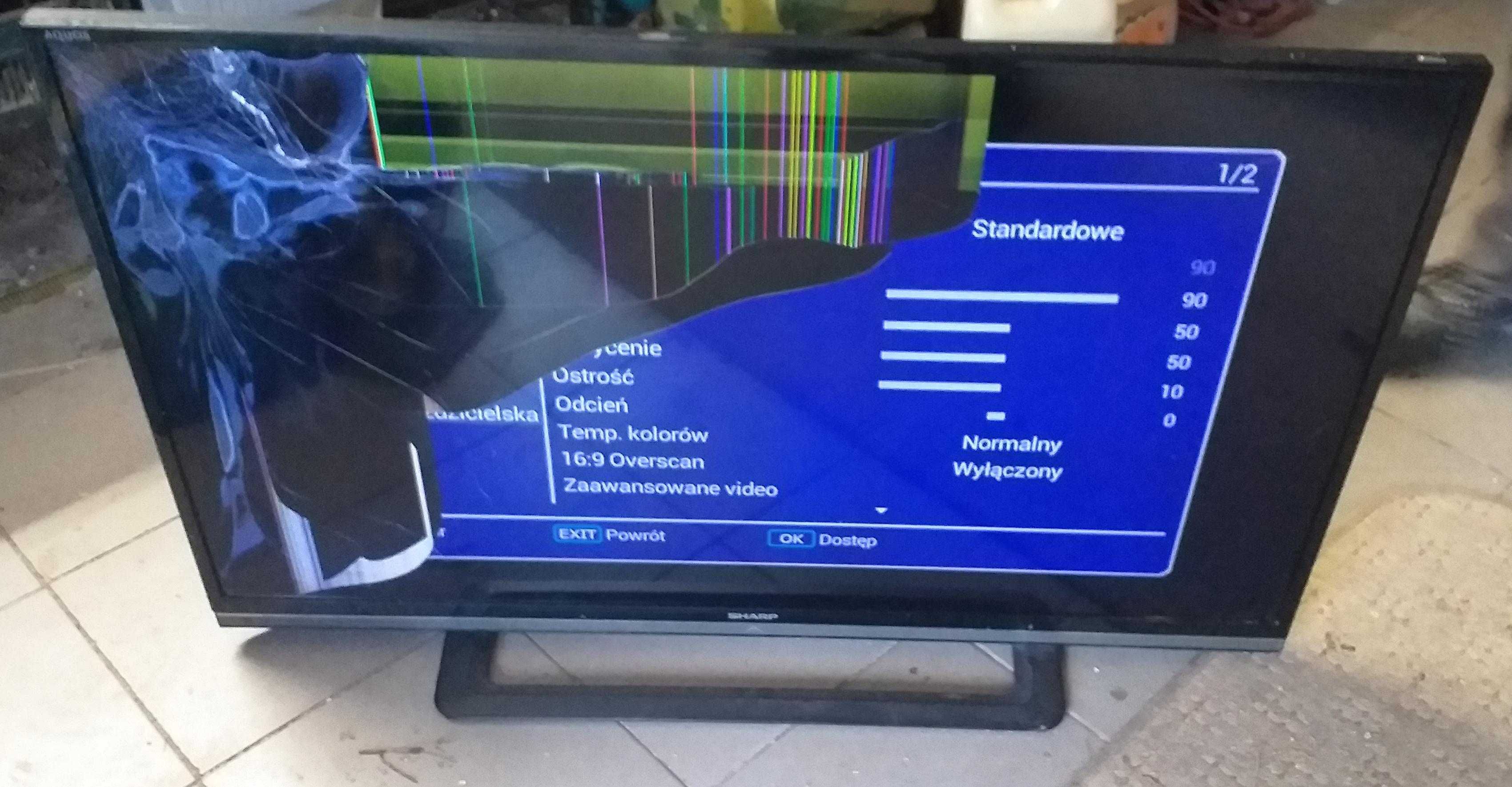 Telewizor Sharp LC-42LD264E uszkodzona matryca.
