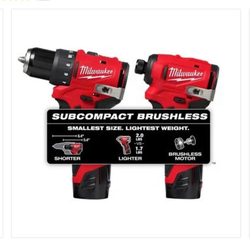 Milwaukee M12 3494-22 Оригінал ! Набір шуруповерт та імпакт