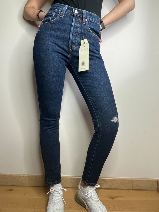 Nowe granatowe kultowe spodnie jeansowe Levi’s 501 Original W26L30