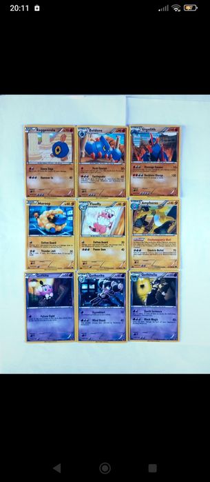 21 cartas Pokémon