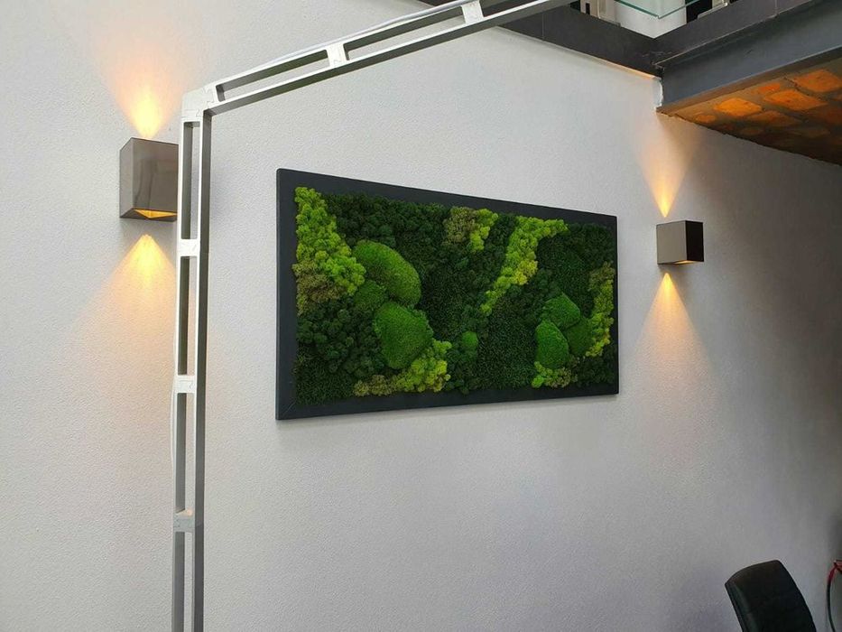 Obraz żywy mech w obrazie panel 50x50 z mchu loft zielone ściany