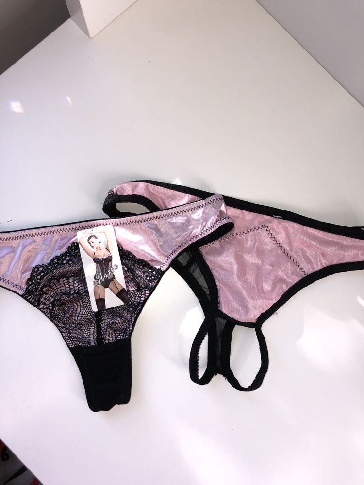 sexy komplet bielizna nocna gorset stringi S/M 36 38 75/80B koronka