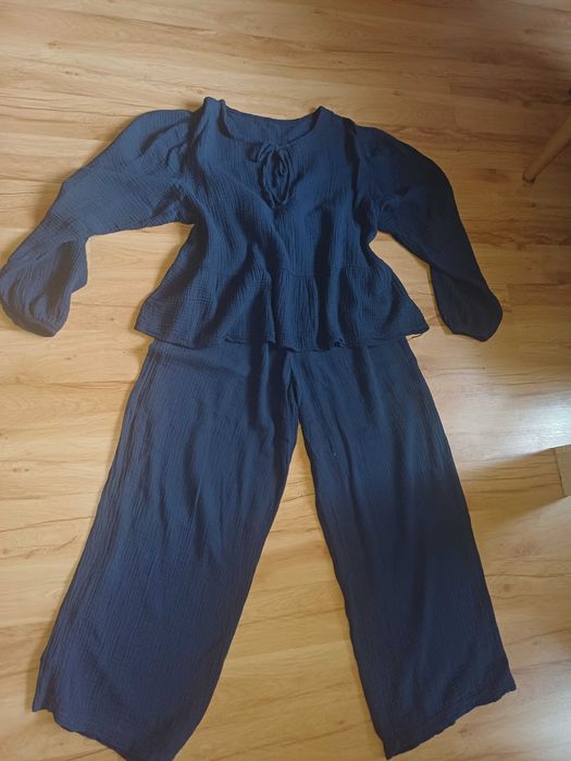 Muslinowy komplet nowy granat