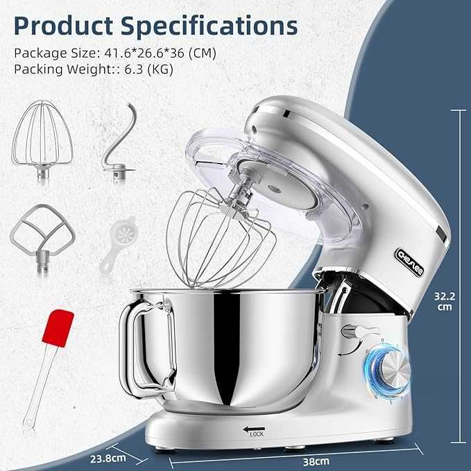 CHeflee Batedeira profissional para amassar, 2000 W