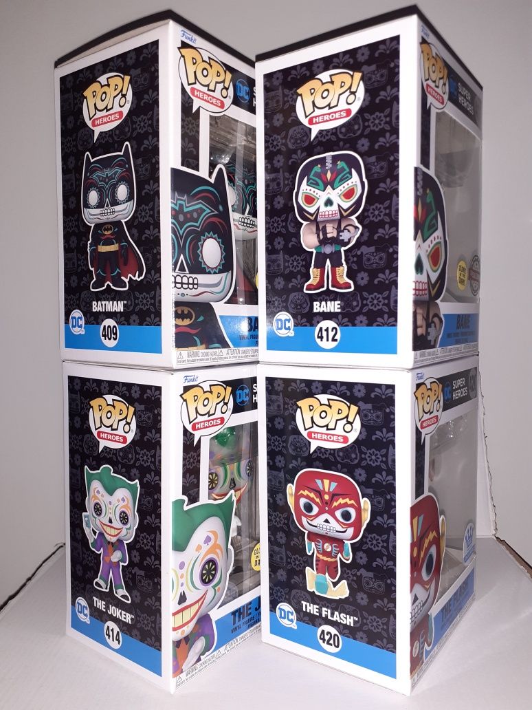 DC Super Heroes Dia de Los Muertos Glow 4 pack