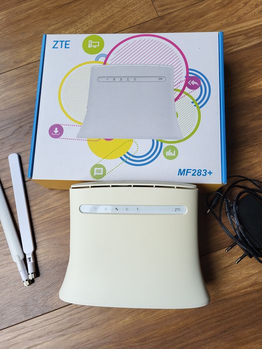 Router LTE ZTE MF283+ z antenami i zasilaczem – kompletny zestaw,