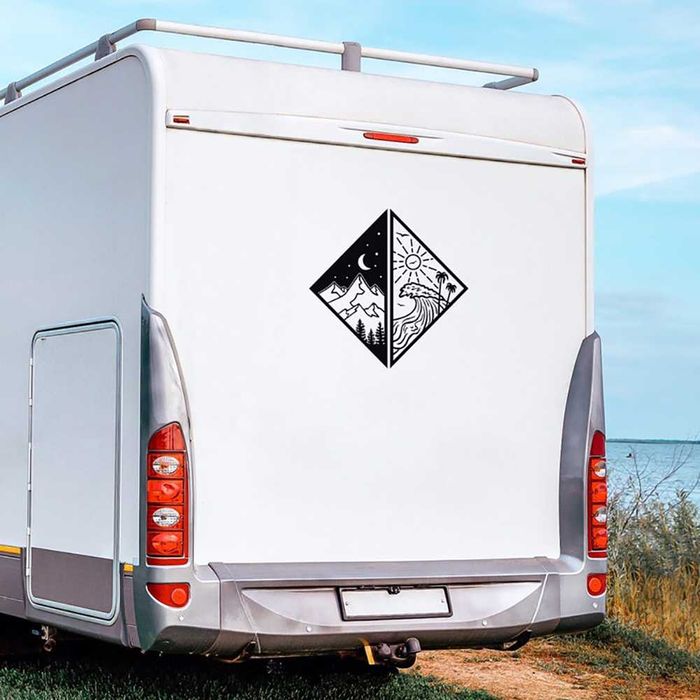 Adesivo Autocolante Vinil - Yin & Yang Meditação Zen Mar - Carro Casa