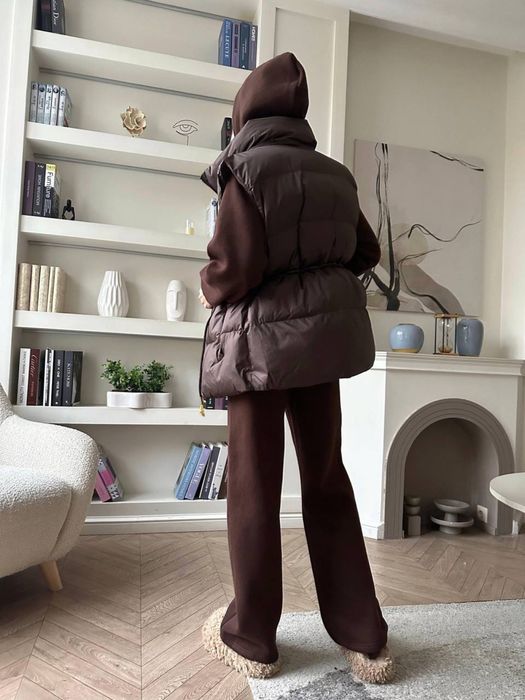 Костюм трійка жіночий , колір чорний, шоколад