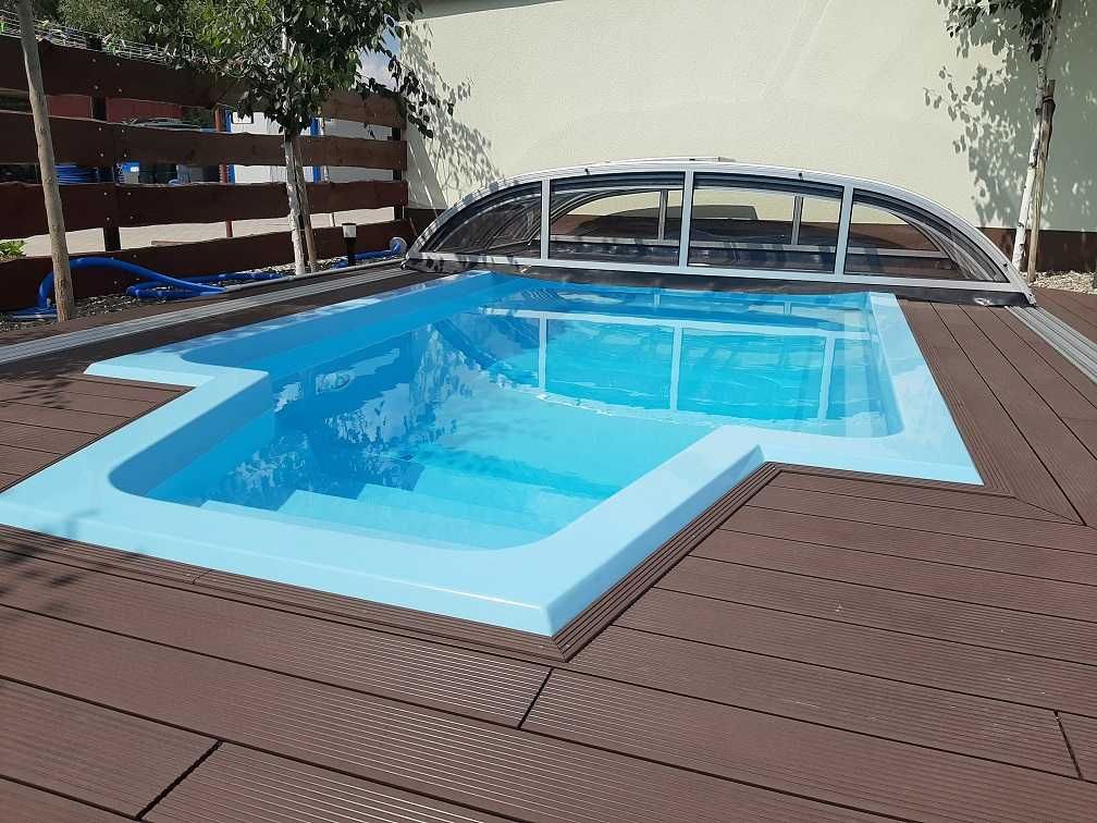 Basen poliestrowy 5,5x2,8x1,4m skimmer, 2 sysze, filtracja, akcesoria