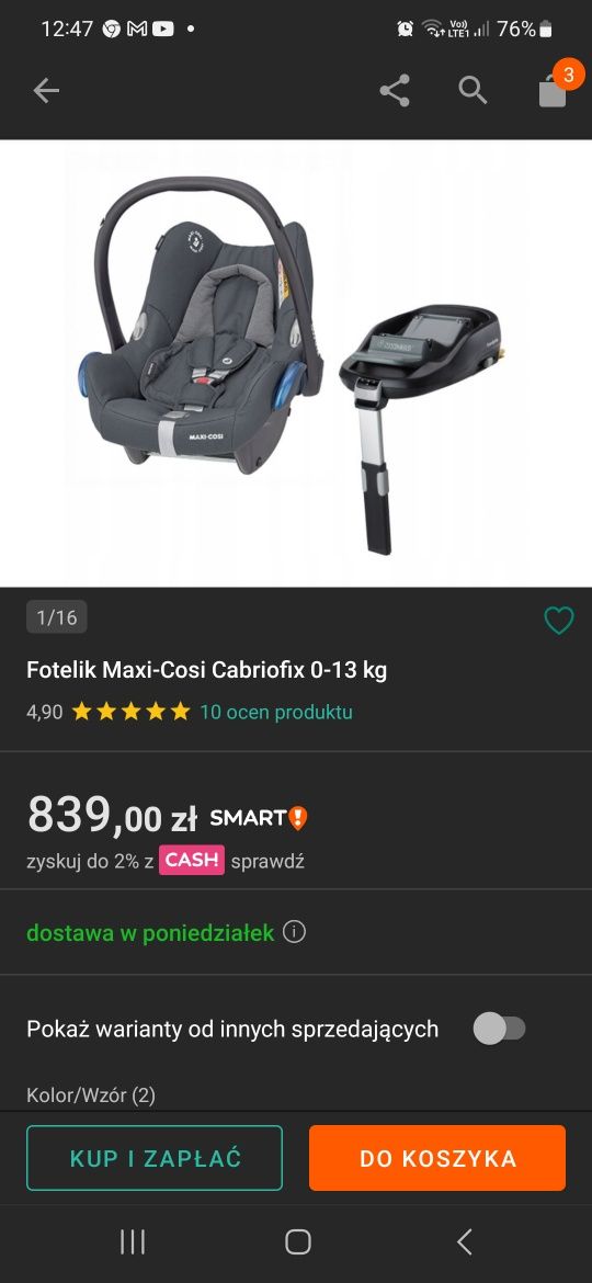 Fotelki maxi cosi famili fos isofix