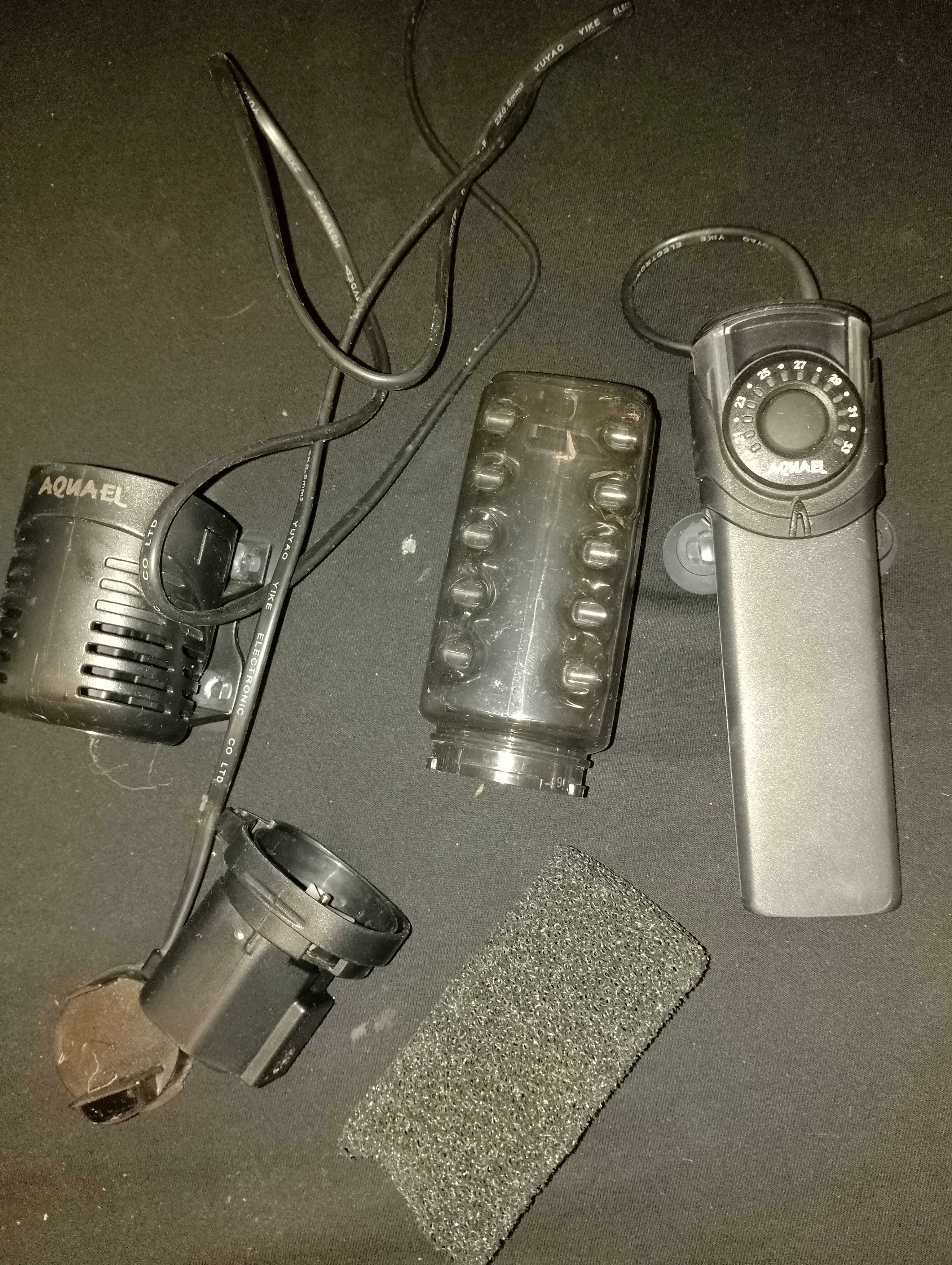 Filtr i grzałka do akwarium 54l