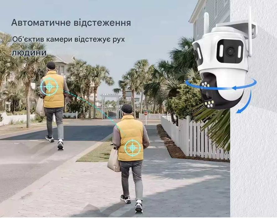 Wifi Тройная камера видеонаблюдения 9 Мп ICsee Потрійна відеонагляду