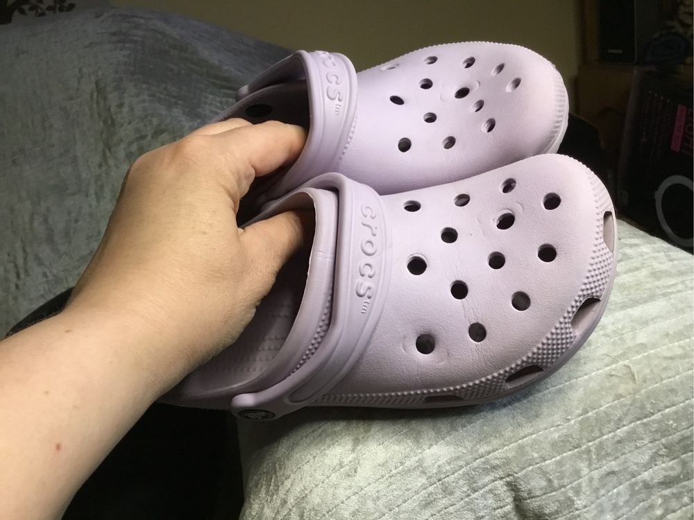 Женские сабо Crocs крокси лавандові W9 25см