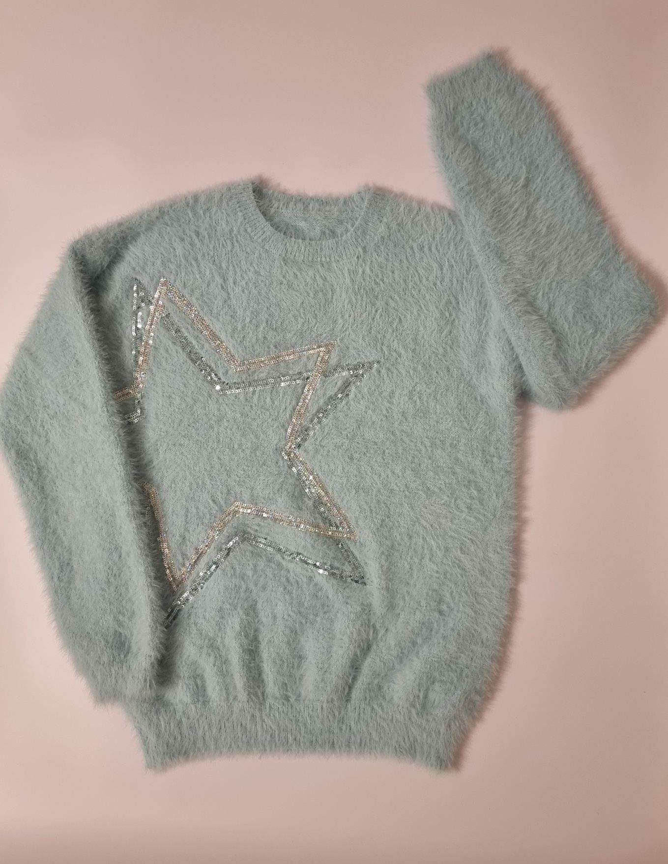 Sweter niebieski z gwiazdką dla dziewczynki rozmiar 146 Dunnes Stores