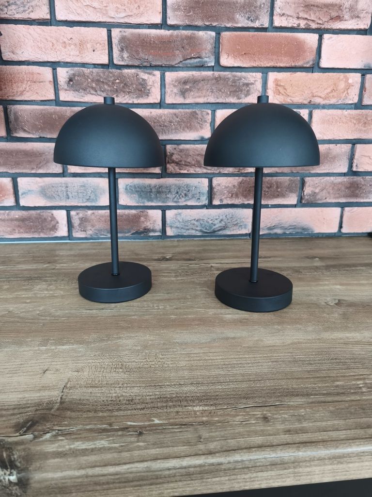 Stylowa lampa stołowa czarna LED USB-C 3 stopnie jasności