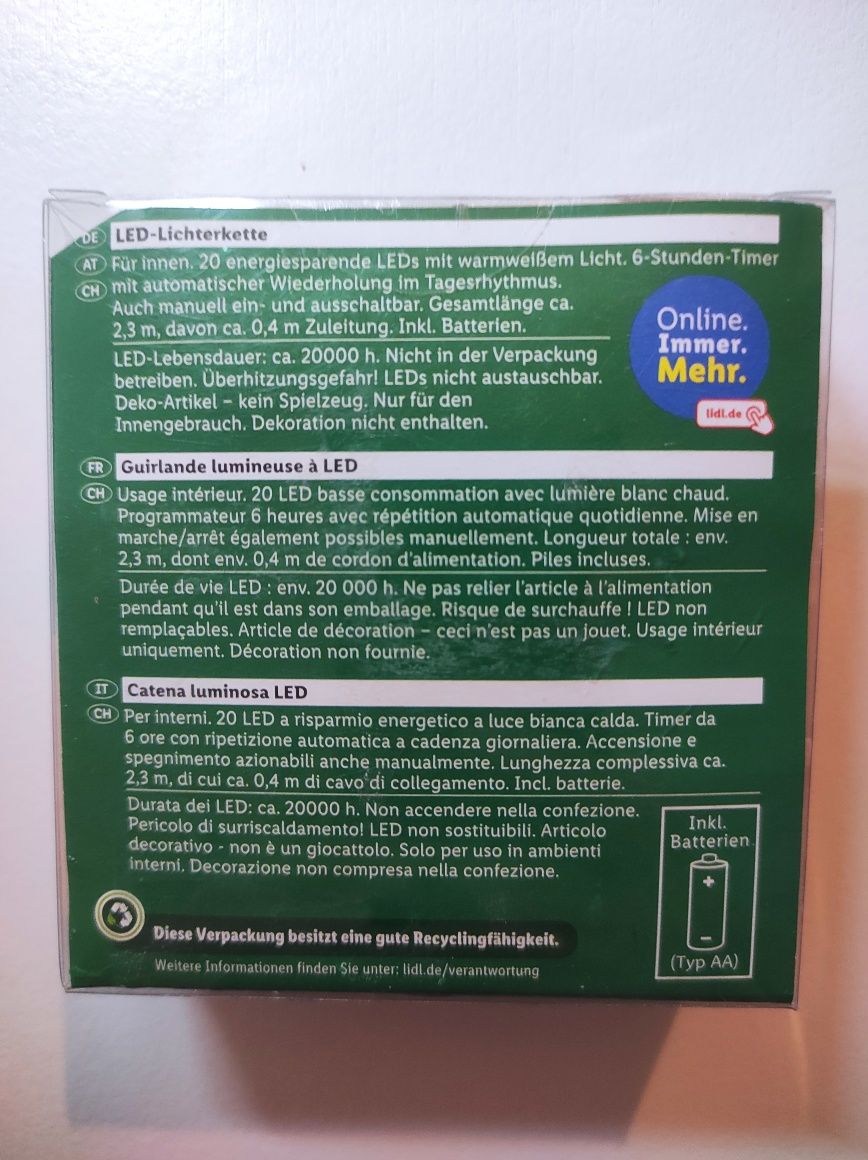 Lampki LED Mikołaje