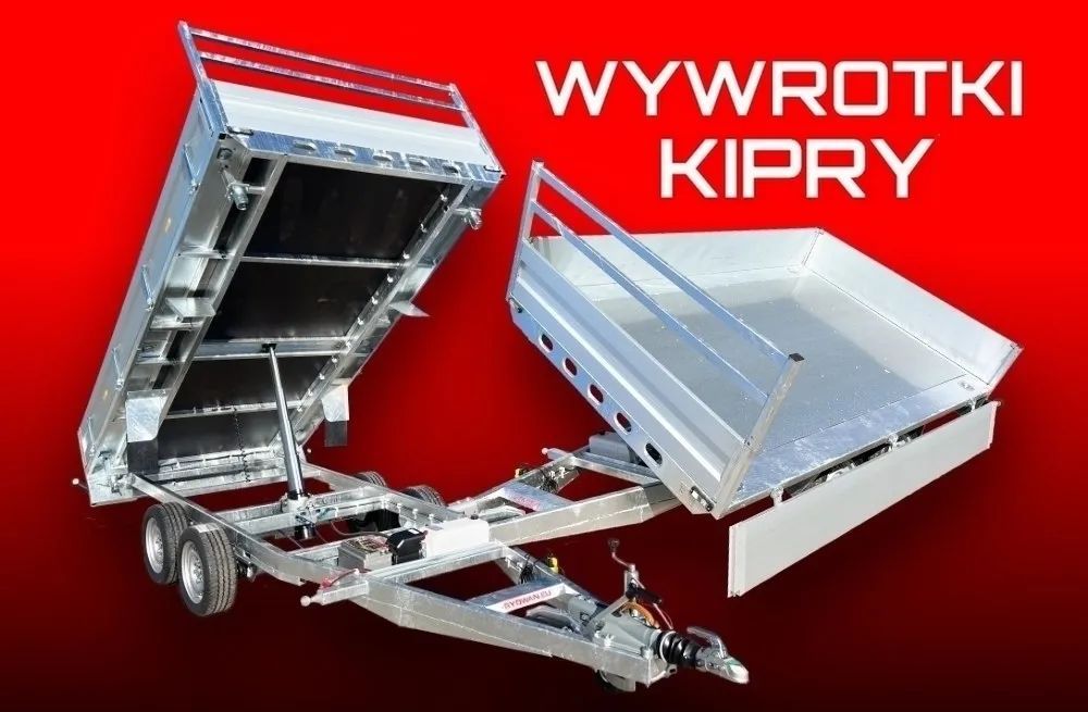 Rydwan przyczepa wywrotka, kiprowana, kiper trzystronny,  hydrauliczny 3-stronny trzystronna ciężarowa, elektryczna pompa wywrot